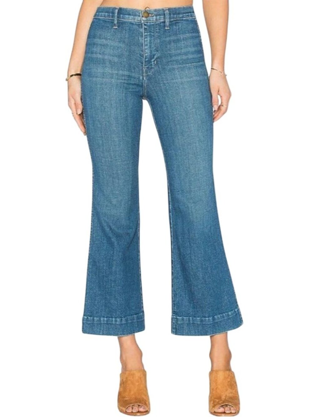 The Great. Sea Wide Leg High Rise Crop Jeans Women’s 26 Retro Boho Coastal Euro